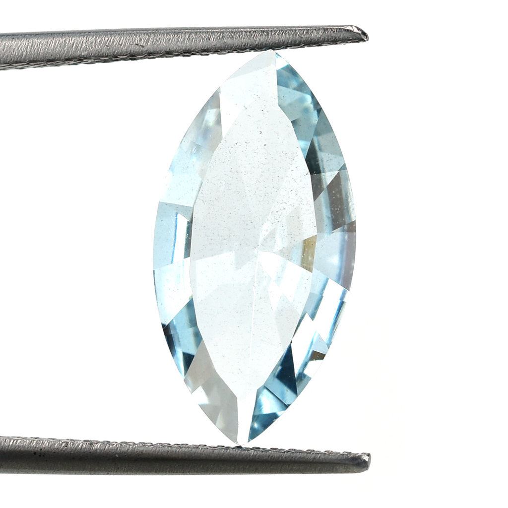 AQUAMARINE DIAMOND CUT MARQUISE (A/WINDOW/CLEAN) 17X8.50MM 3.35 Cts.