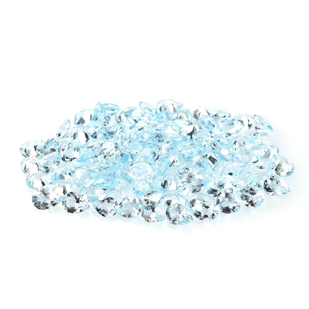 AQUAMARINE CUT PEAR (A/CLEAN) 4X3MM 0.13 Cts.