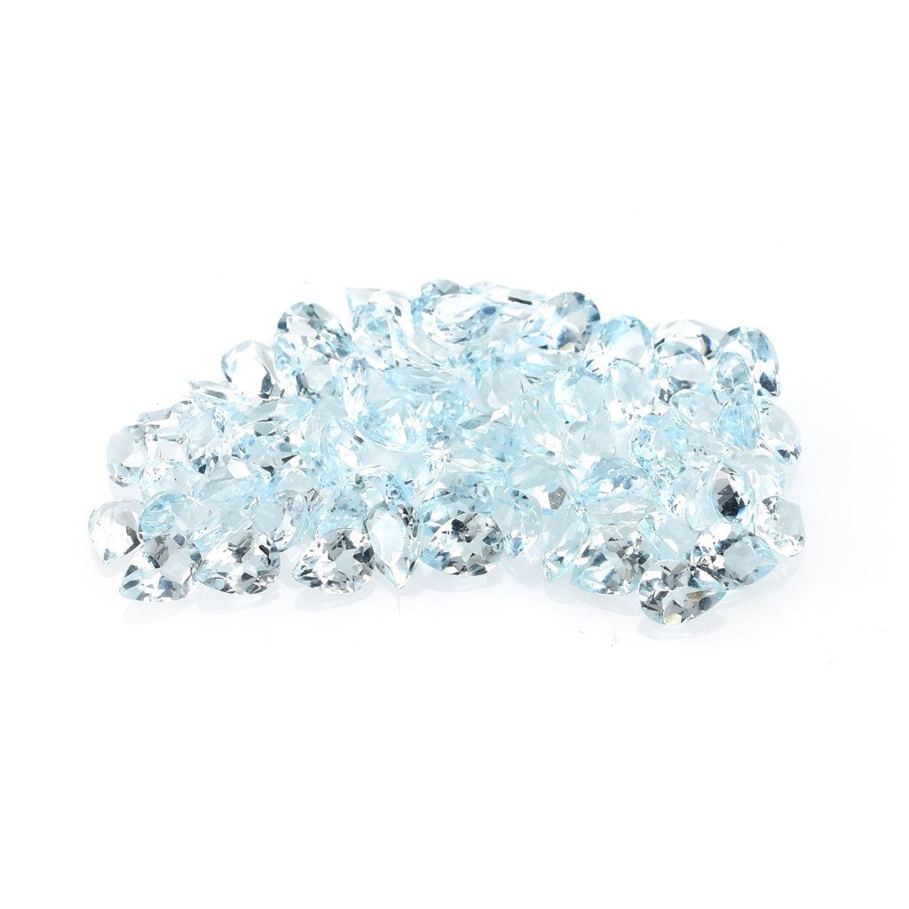 AQUAMARINE CUT PEAR (B/CLEAN) 4X3MM 0.14 Cts.