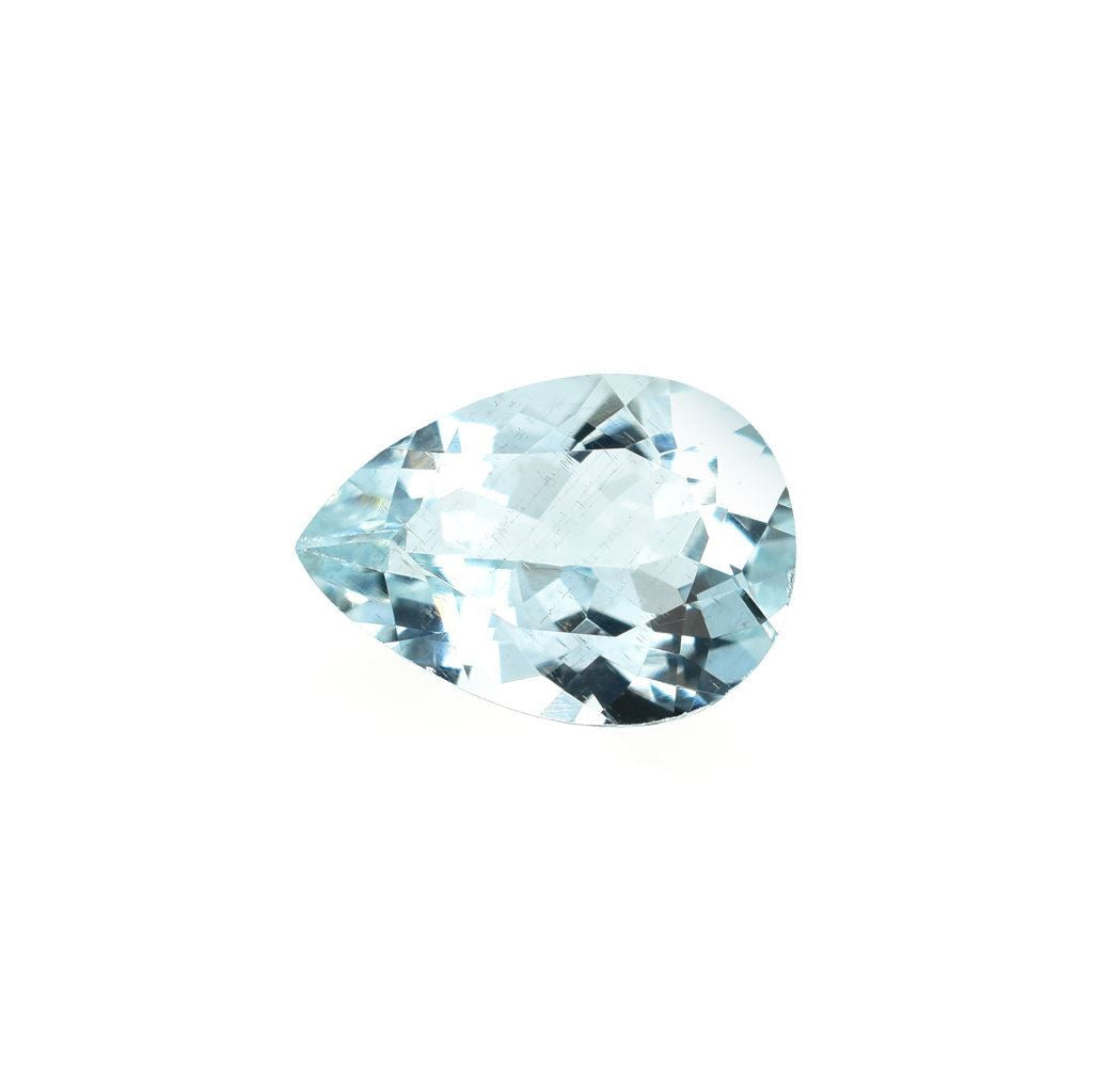 AQUAMARINE CUT PEAR (B/CLEAN) 10X7MM 1.60 Cts.