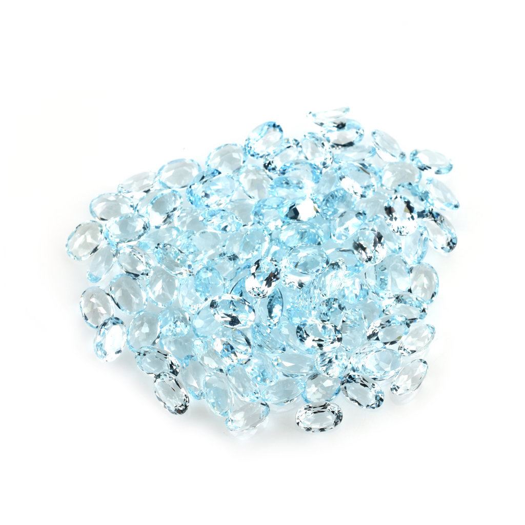 AQUAMARINE CUT OVAL (B/CLEAN) 7X5MM 0.69 Cts.