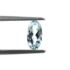 AQUAMARINE CHECKER CUT OVAL (B/CLEAN) 8X4MM 0.70 Cts.