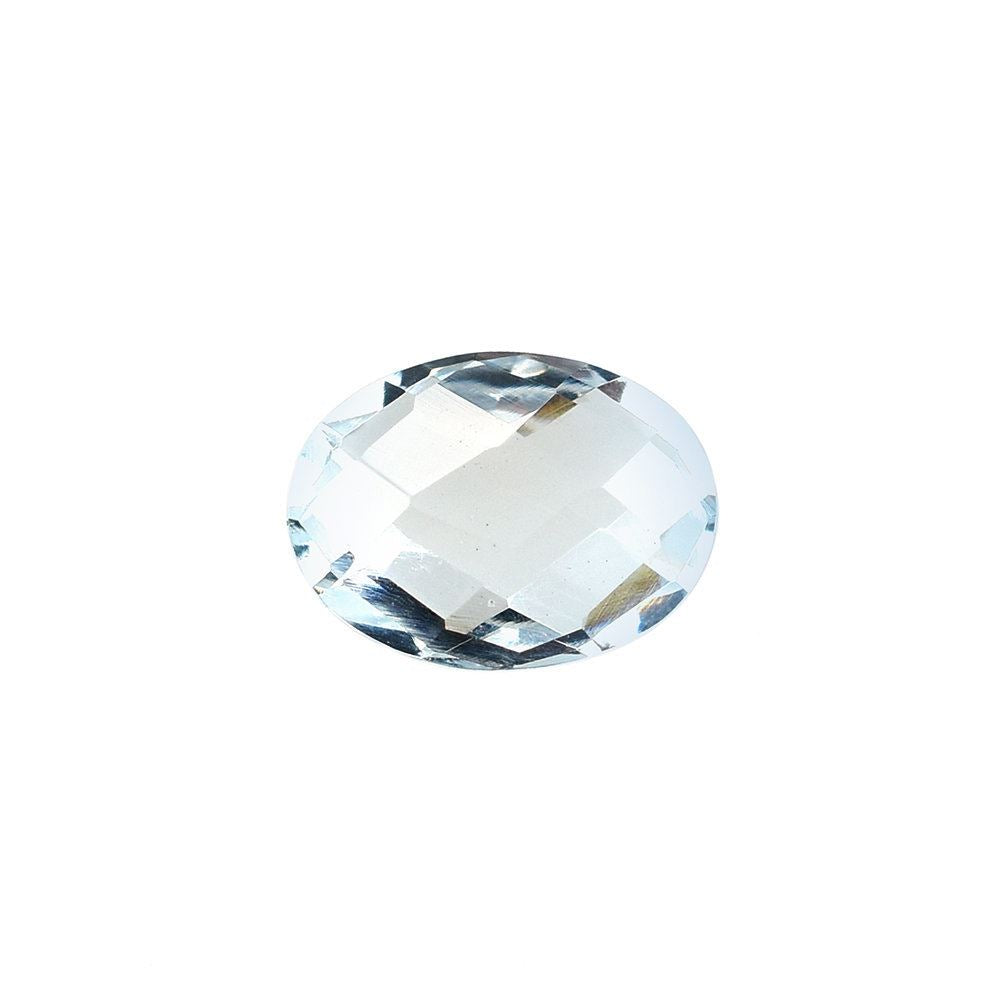 AQUAMARINE CHECKER CUT BRIOLETTE OVAL (C/CLEAN) 8X6MM 1.15 Cts.