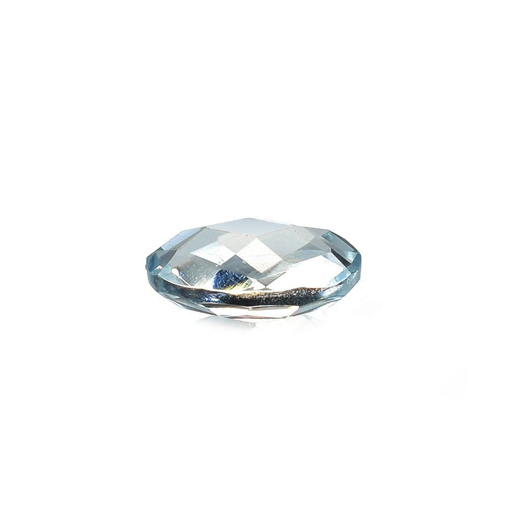 AQUAMARINE CHECKER CUT BRIOLETTE OVAL (C/CLEAN) 8X6MM 1.15 Cts.