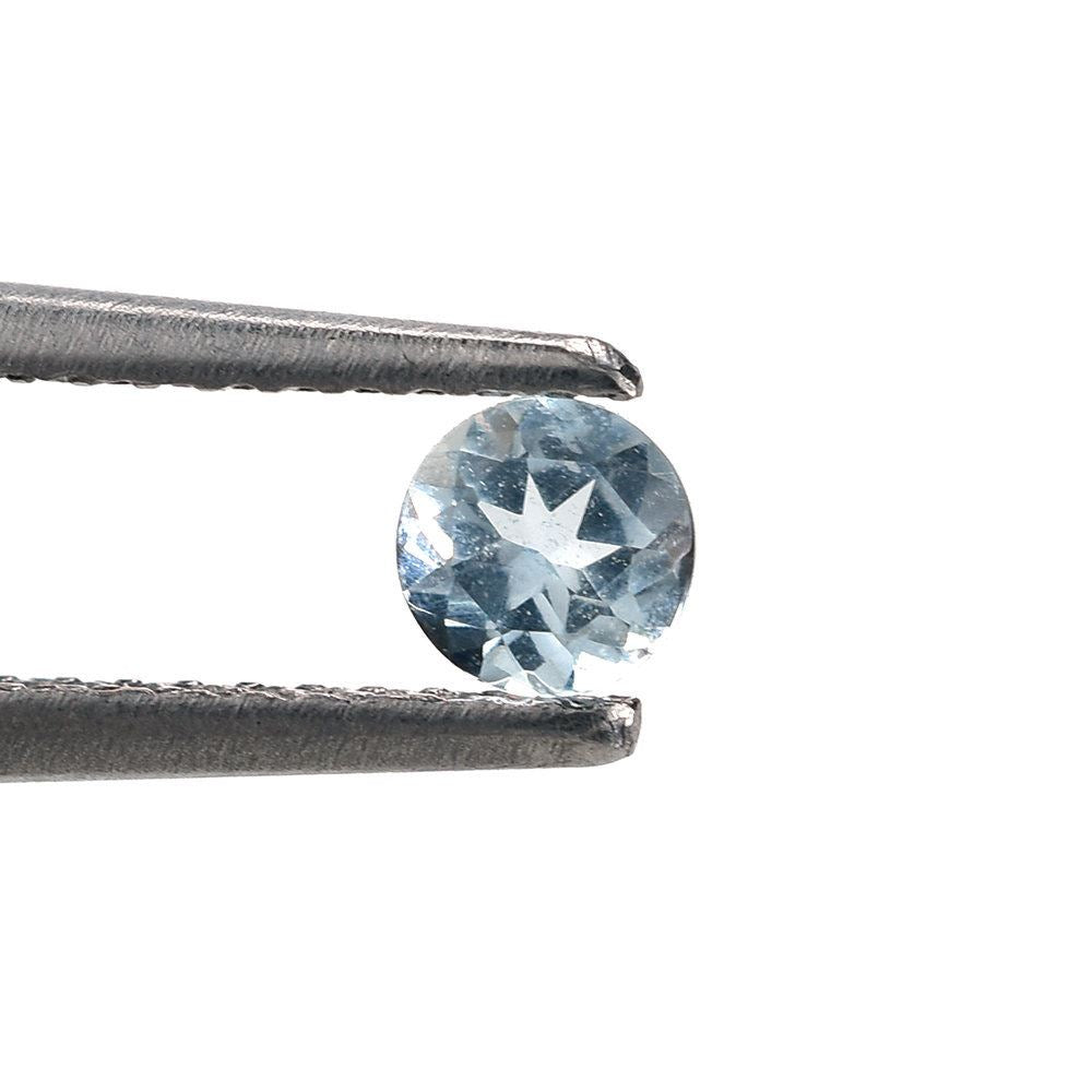 AQUAMARINE CUT ROUND (C/CLEAN) 3.50MM 0.19 Cts.