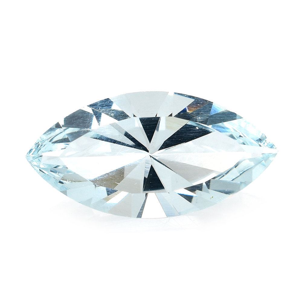 AQUAMARINE DIAMOND CUT MARQUISE (C/CLEAN) 17X8.50MM 4.00 Cts.