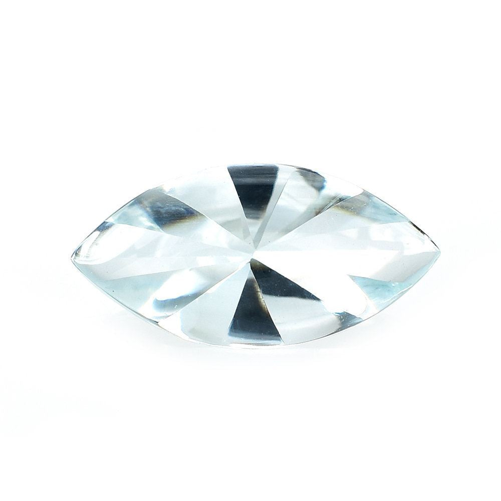 AQUAMARINE DIAMOND CUT BUFFTOP MARQUISE (C/CLEAN) 14X7MM 2.30 Cts.