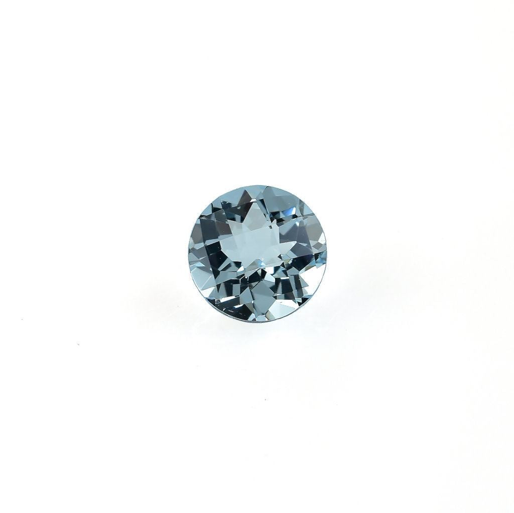 AQUAMARINE CHECKER CUT ROUND (A+/CLEAN) 7.00MM 1.20 Cts.