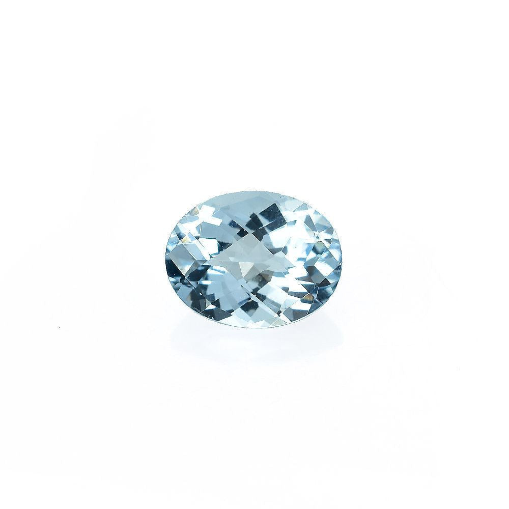 AQUAMARINE CHECKER CUT OVAL (A+/CLEAN) 9X7MM 1.47 Cts.