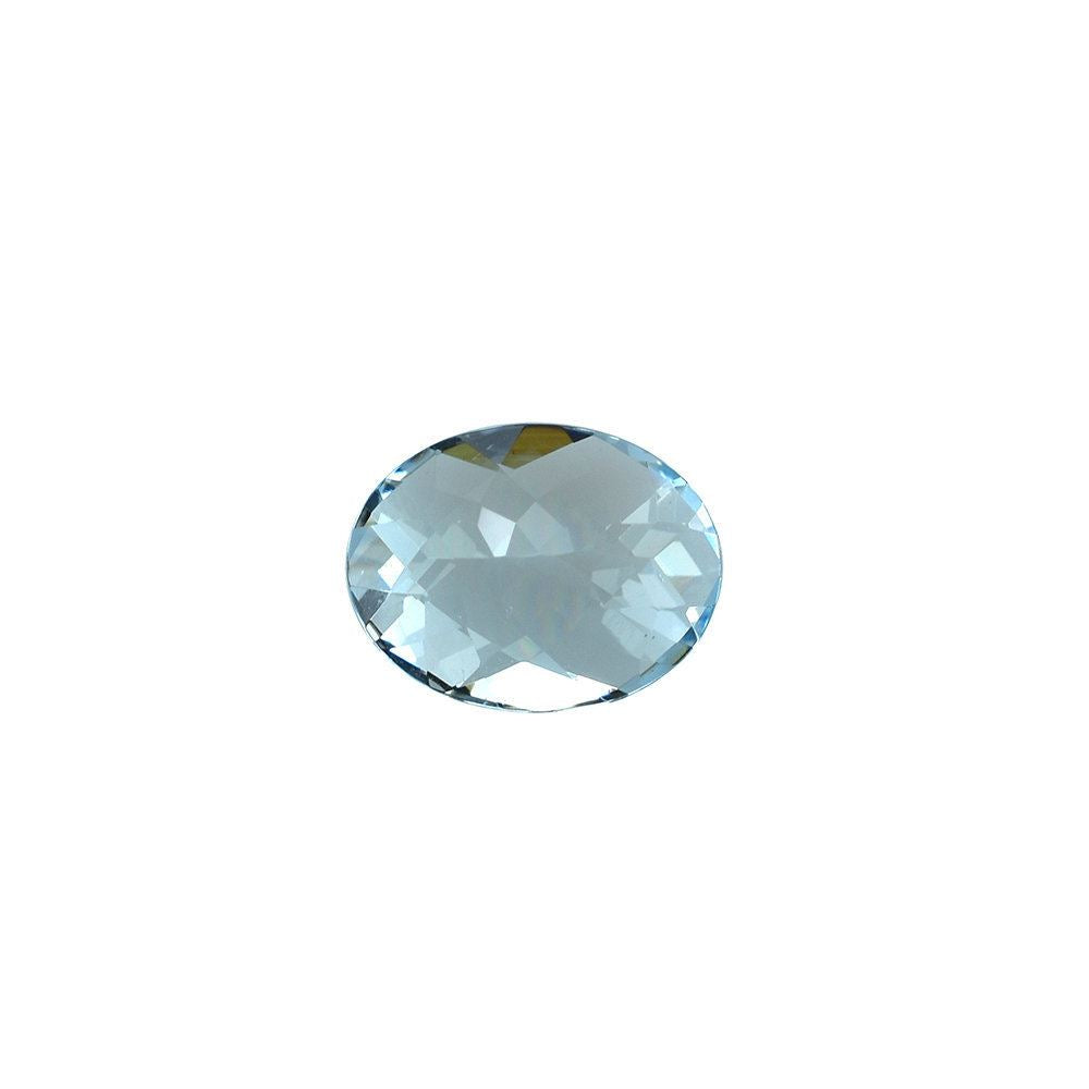 AQUAMARINE CHECKER CUT OVAL (A+/CLEAN) 9X7MM 1.47 Cts.
