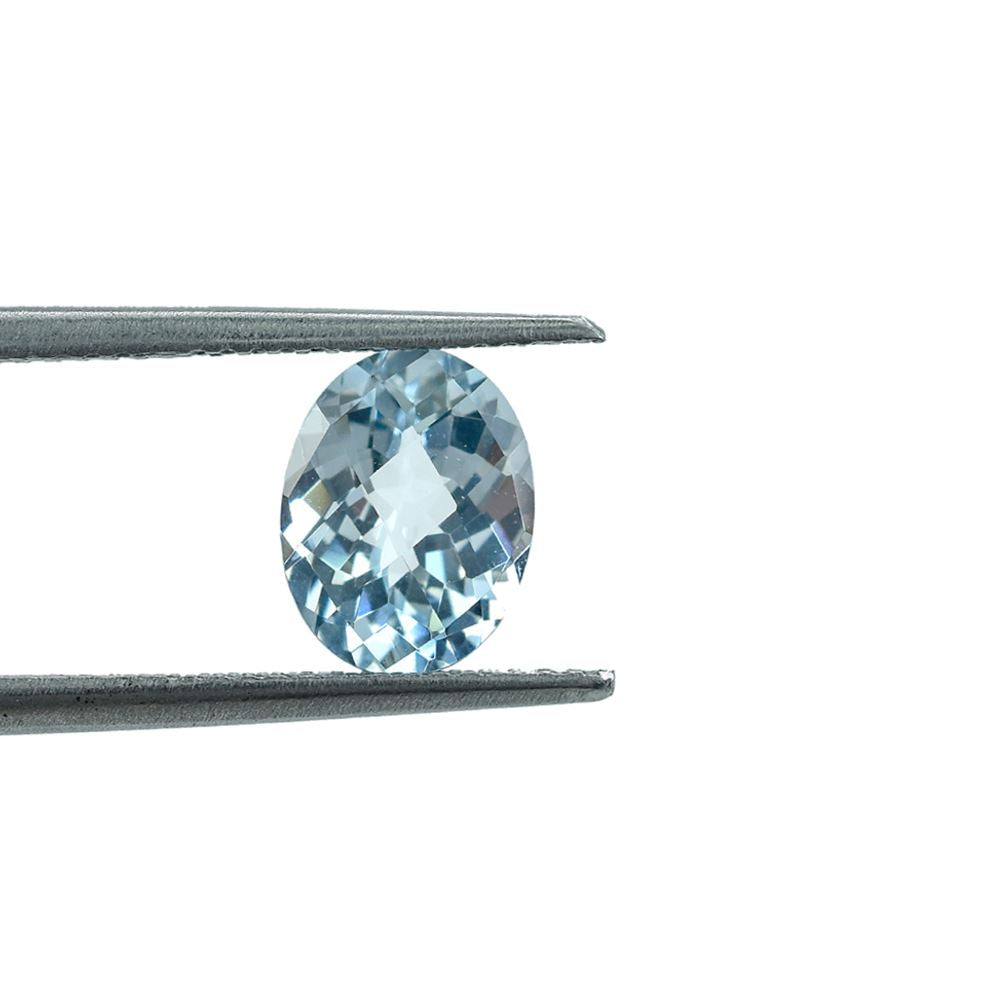 AQUAMARINE CHECKER CUT OVAL (A+/CLEAN) 9X7MM 1.47 Cts.