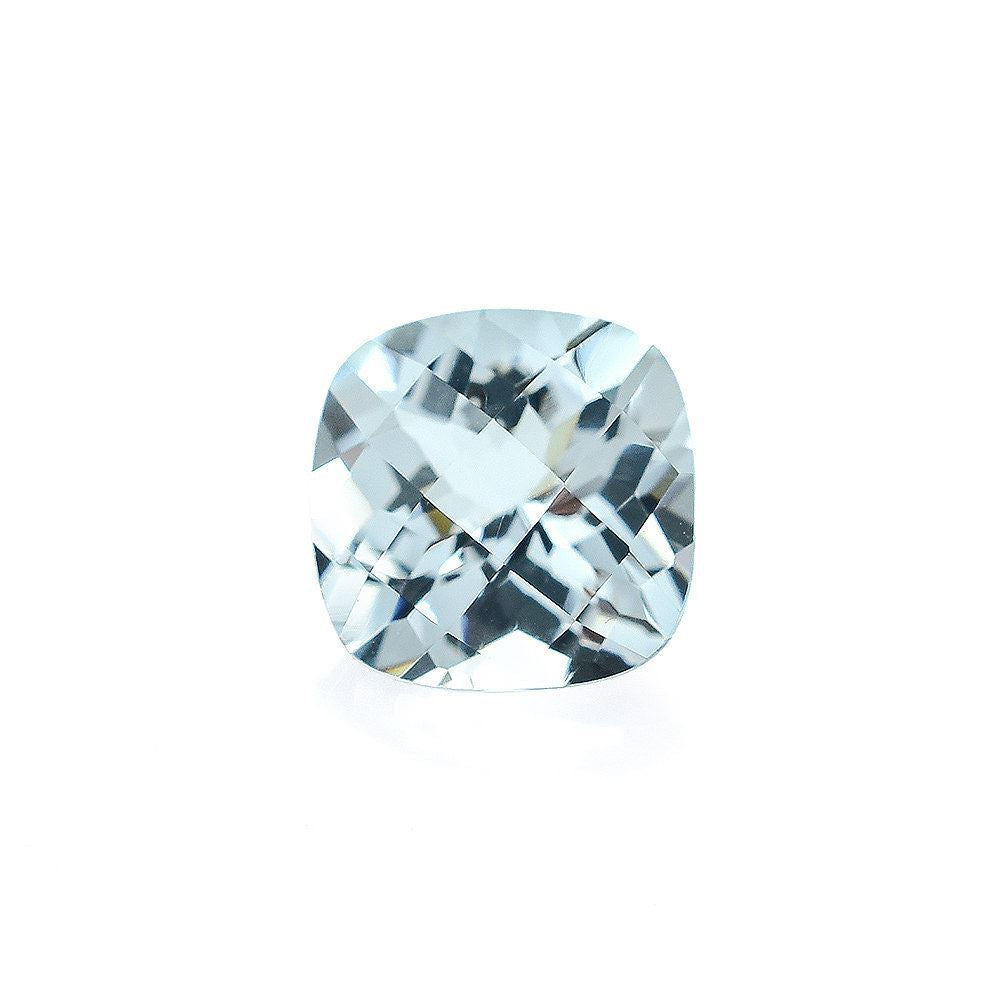 AQUAMARINE CHECKER CUT CUSHION (C/CLEAN) 8.00X8.00MM 1.94 Cts.