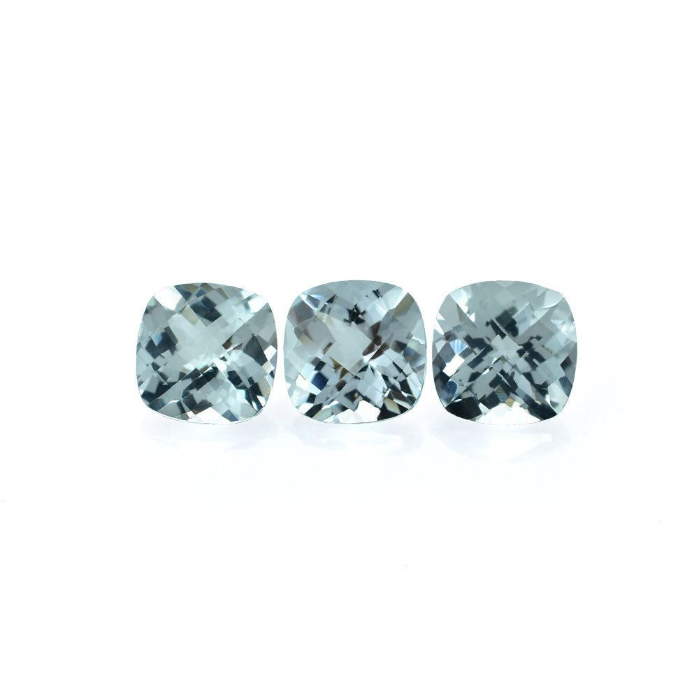 AQUAMARINE CHECKER CUT CUSHION (C/CLEAN) 8.00X8.00MM 1.94 Cts.