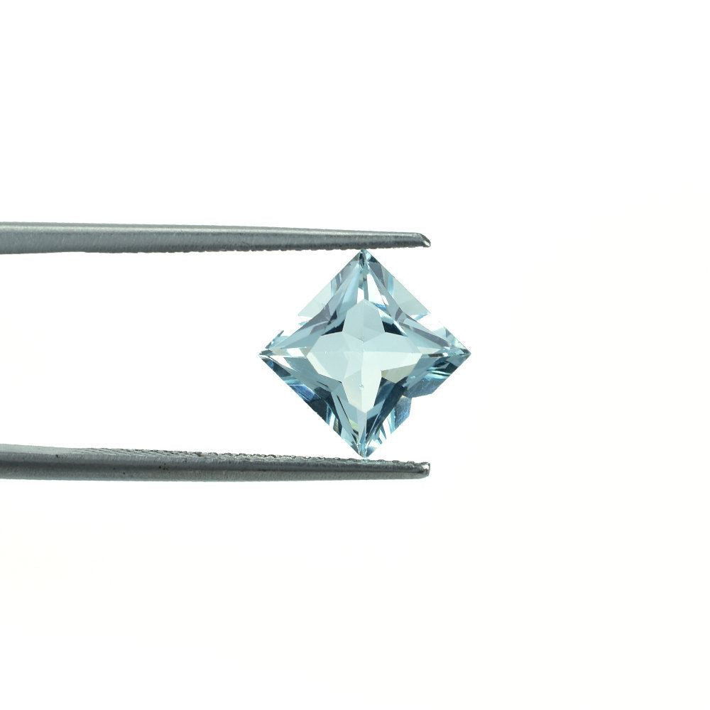 AQUAMARINE PRINCESS CUT SQUARE (A/CLEAN) 8.00X8.00MM 1.99 Cts.