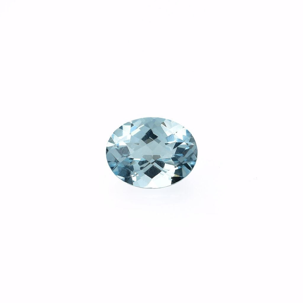 AQUAMARINE CHECKER CUT OVAL (A/SI) 9.00X7.00MM 1.55 Cts.