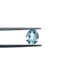 AQUAMARINE CHECKER CUT OVAL (A/SI) 9.00X7.00MM 1.55 Cts.