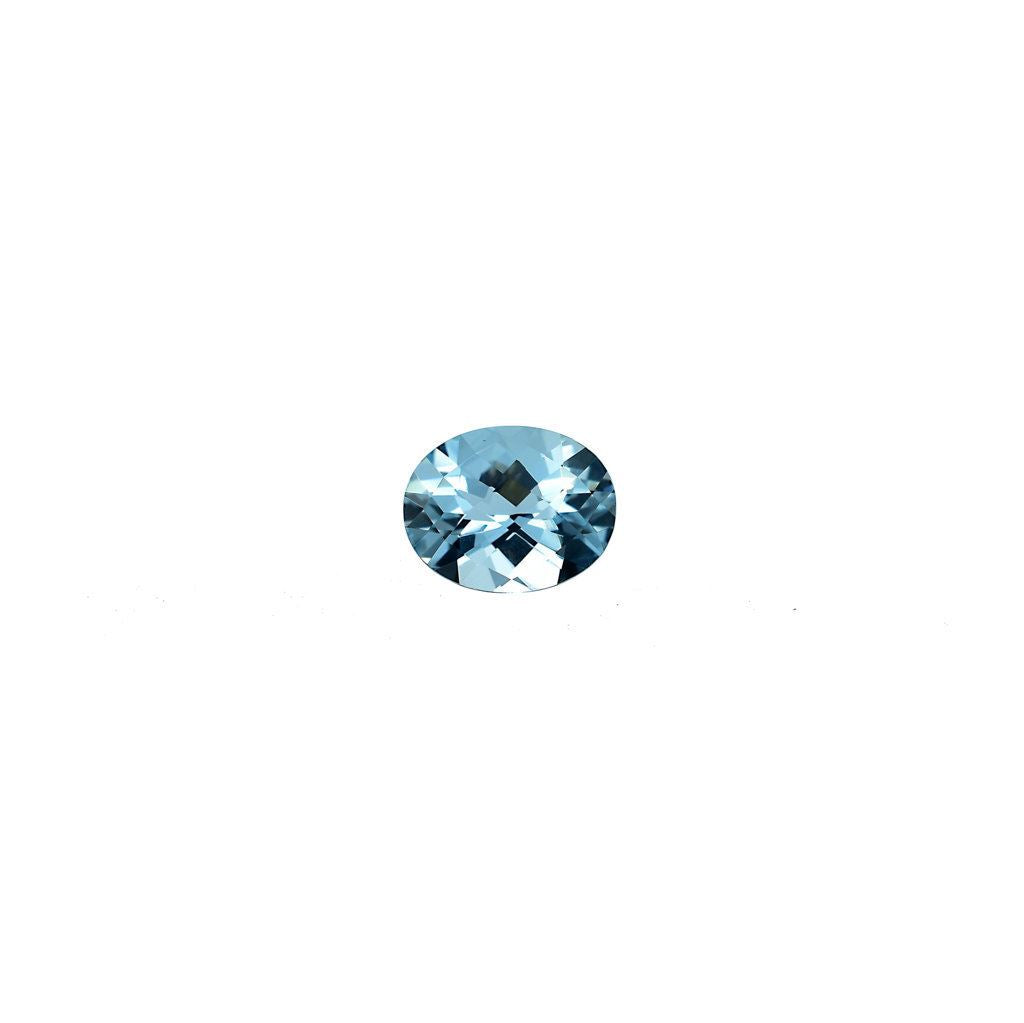 AQUAMARINE CHECKER CUT OVAL (A++/CLEAN) (GREENISH) 9.00X7.00MM 1.45 Cts.