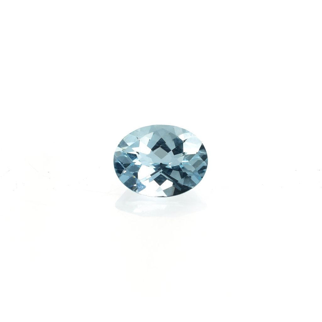 AQUAMARINE CHECKER CUT OVAL (A/CLEAN) 9.00X7.00MM 1.63 Cts.