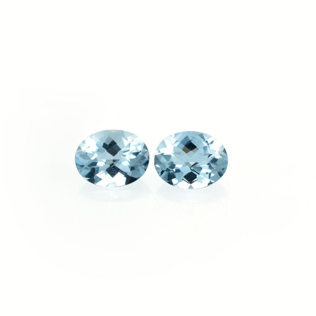 AQUAMARINE CHECKER CUT OVAL (A/CLEAN) 9.00X7.00MM 1.63 Cts.