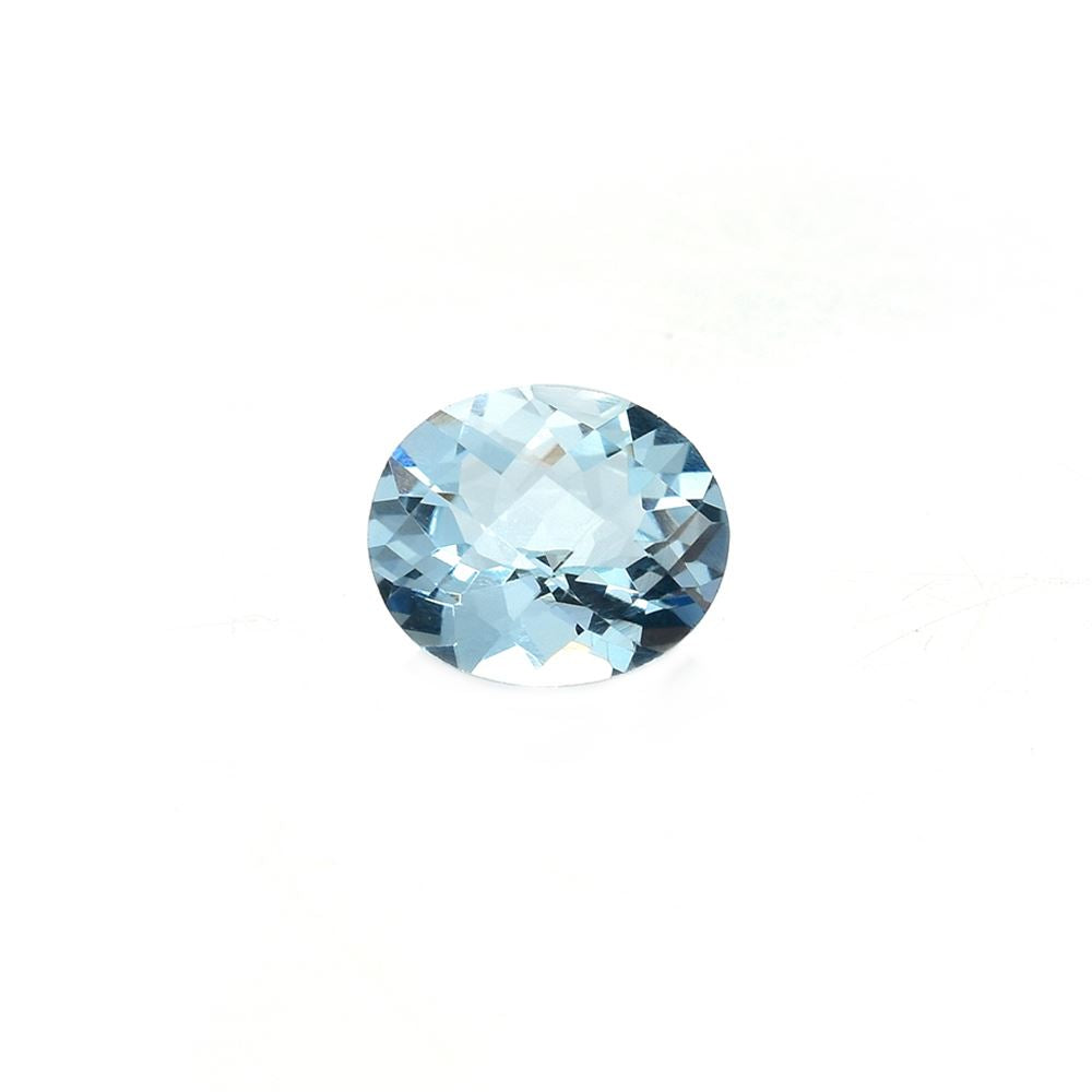 AQUAMARINE CHECKER CUT OVAL (A++)(CLEAN) 6.00X7.00 MM 1.07 Cts.