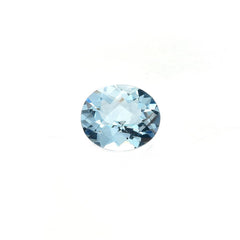 AQUAMARINE CHECKER CUT OVAL (A++)(CLEAN) 6.00X7.00 MM 1.07 Cts.