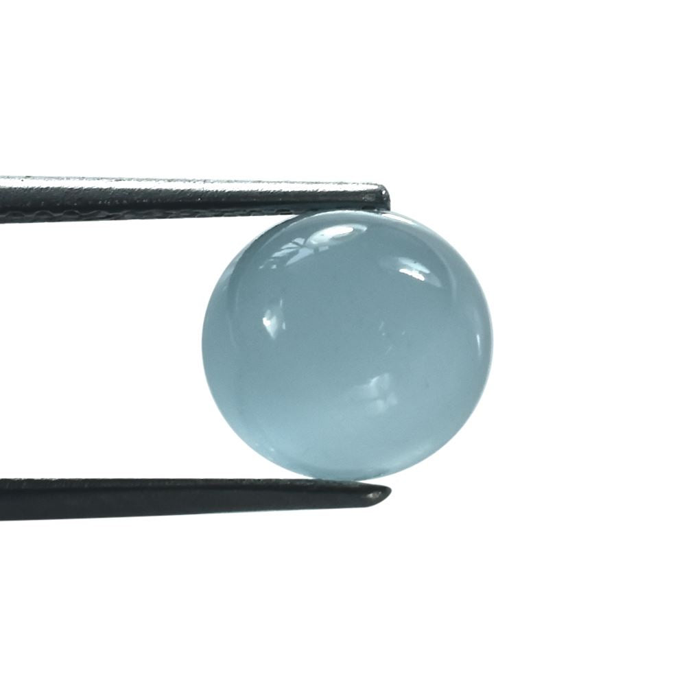 AQUAMARINE PLAIN ROUND CAB (AA)(MILKY) 8.00X8.00 MM 2.50 Cts.