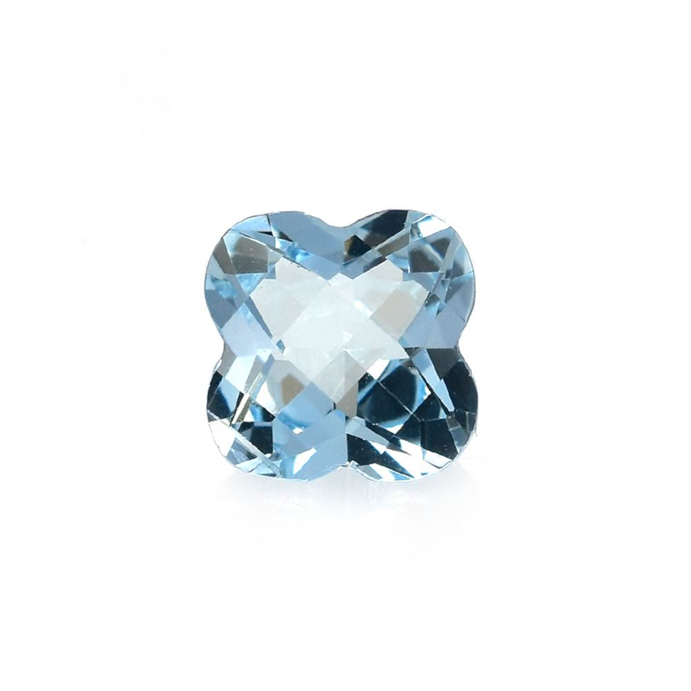 AQUAMARINE CHECKER CUT FLOWER(CLOVER)(A++)(CLEAN) 6.00X6.00 MM 1.01 Cts.