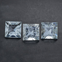 AQUAMARINE LIGHTNING CUT SQUARE 10MM 4.20 Cts.