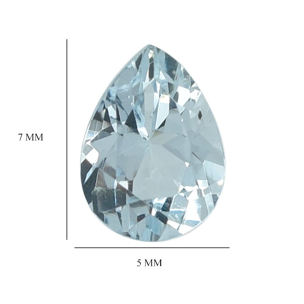 AQUAMARINE CUT PEAR 7X5MM 0.60 Cts.