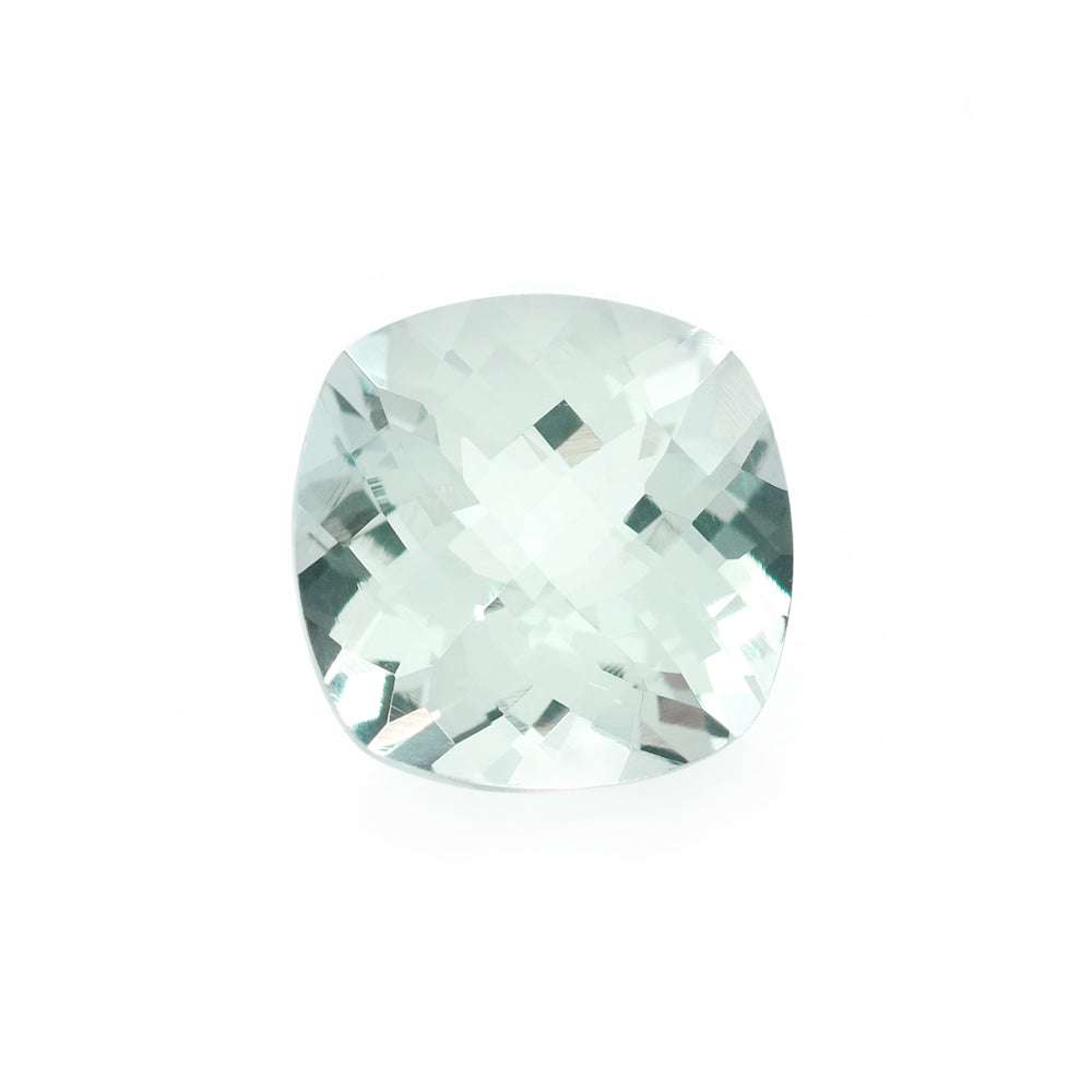 AQUAMARINE CHECKER CUT CUSHION 9MM 2.90 Cts.