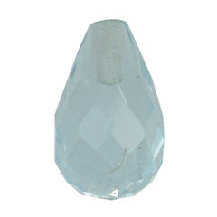 AQUAMARINE FACETED DROPS (HALF DRILL 0.80MM) (A+/SI) 8X5MM 1.35 Cts.