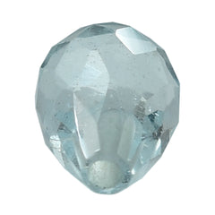 AQUAMARINE FACETED DROPS (HALF DRILL 0.80MM) (A+/SI) 8X5MM 1.35 Cts.