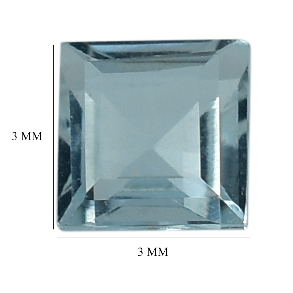 AQUAMARINE CUT SQUARE 3.00MM (A) 0.14 Cts.