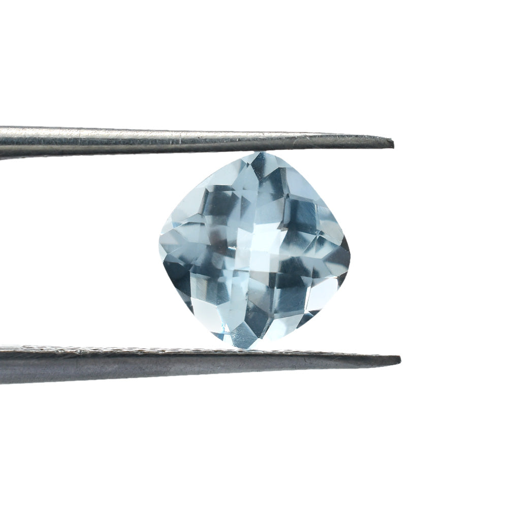 AQUAMARINE CHECKER CUT CUSHION 7.00MM 1.33 Cts.