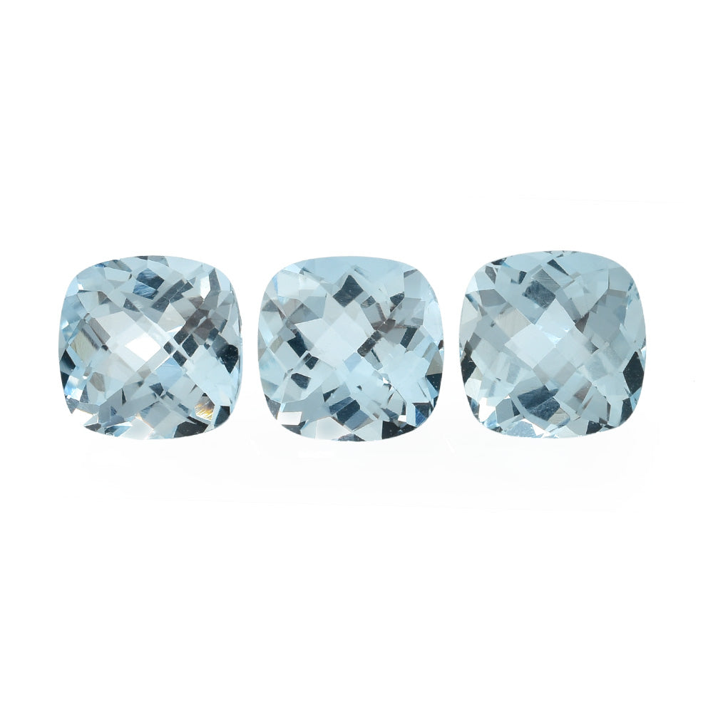 AQUAMARINE CHECKER CUT CUSHION 7.00MM 1.33 Cts.