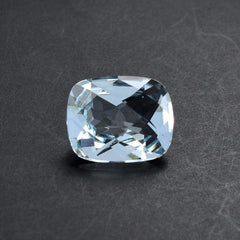 AQUAMARINE CHECKER CUT CUSHION 10X8MM 2.50 Cts.