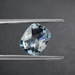 AQUAMARINE CHECKER CUT CUSHION 10X8MM 2.50 Cts.