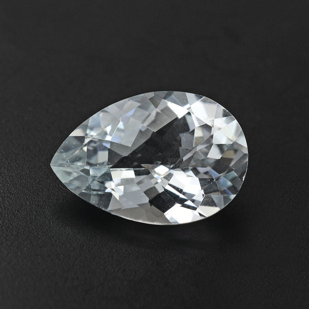 AQUAMARINE CHECKER CUT PEAR (B/PK) 13X9MM 3.55 Cts.