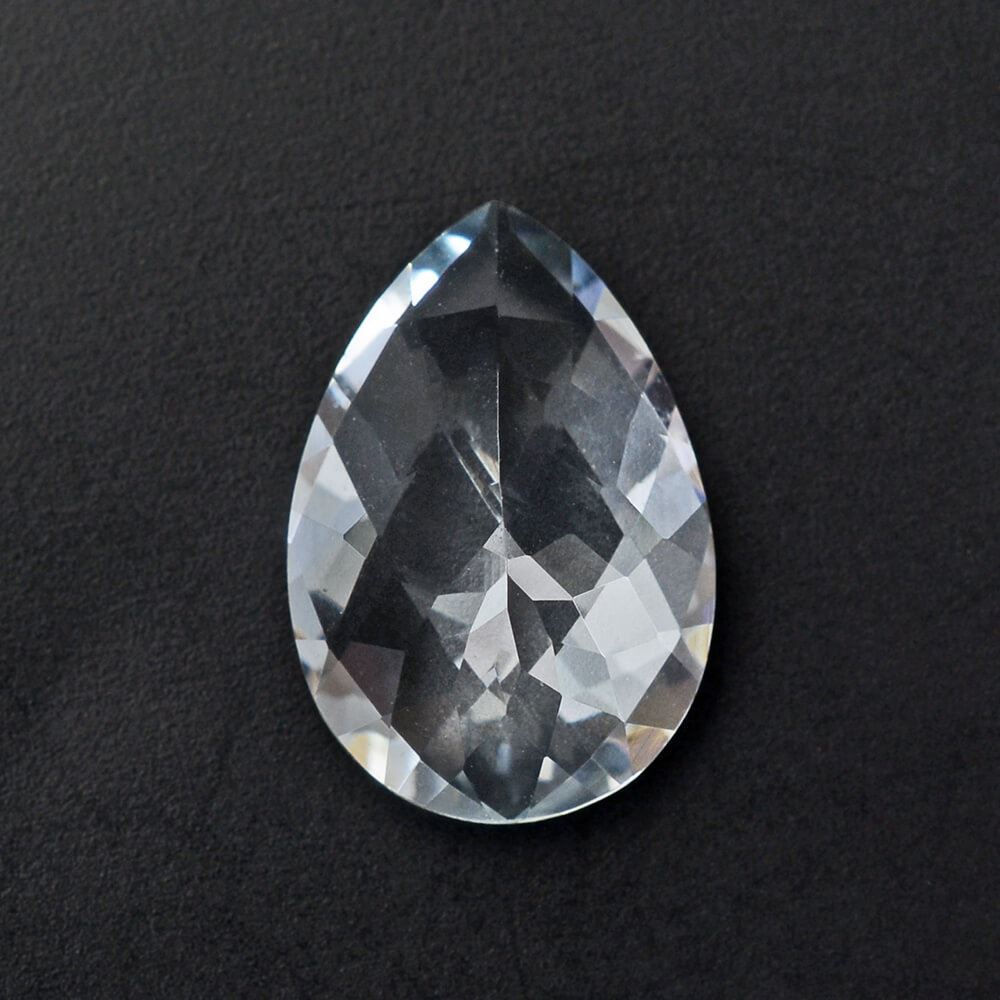 AQUAMARINE CHECKER CUT PEAR (B/PK) 13X9MM 3.55 Cts.