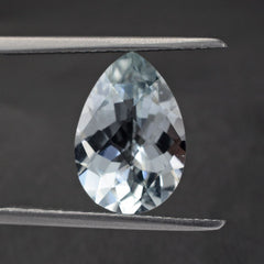 AQUAMARINE CHECKER CUT PEAR (B/PK) 13X9MM 3.55 Cts.