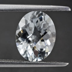 AQUAMARINE CHECKER CUT OVAL (B) 10X8MM 2.42 Cts.