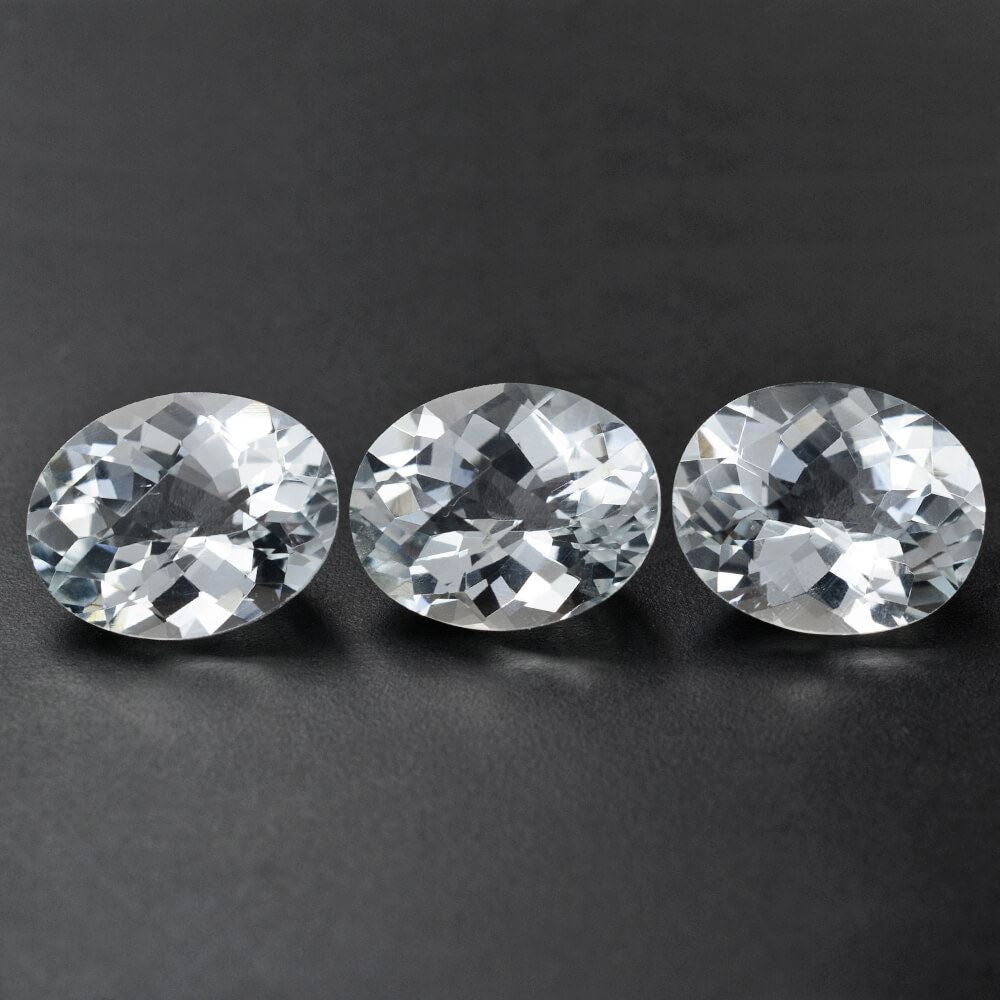 AQUAMARINE CHECKER CUT OVAL (B) 10X8MM 2.42 Cts.