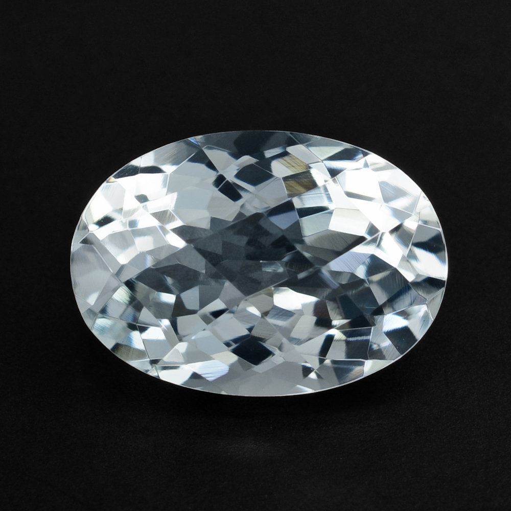 AQUAMARINE CHECKER CUT OVAL (A+) 14X10MM 5.70 Cts.