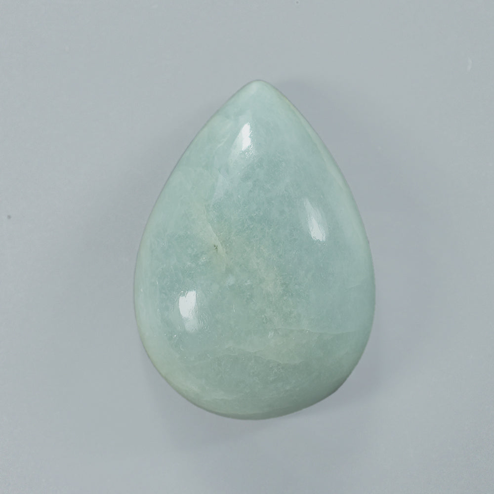 MILKY AQUAMARINE PEAR CAB 19X14MM 12.20 Cts.