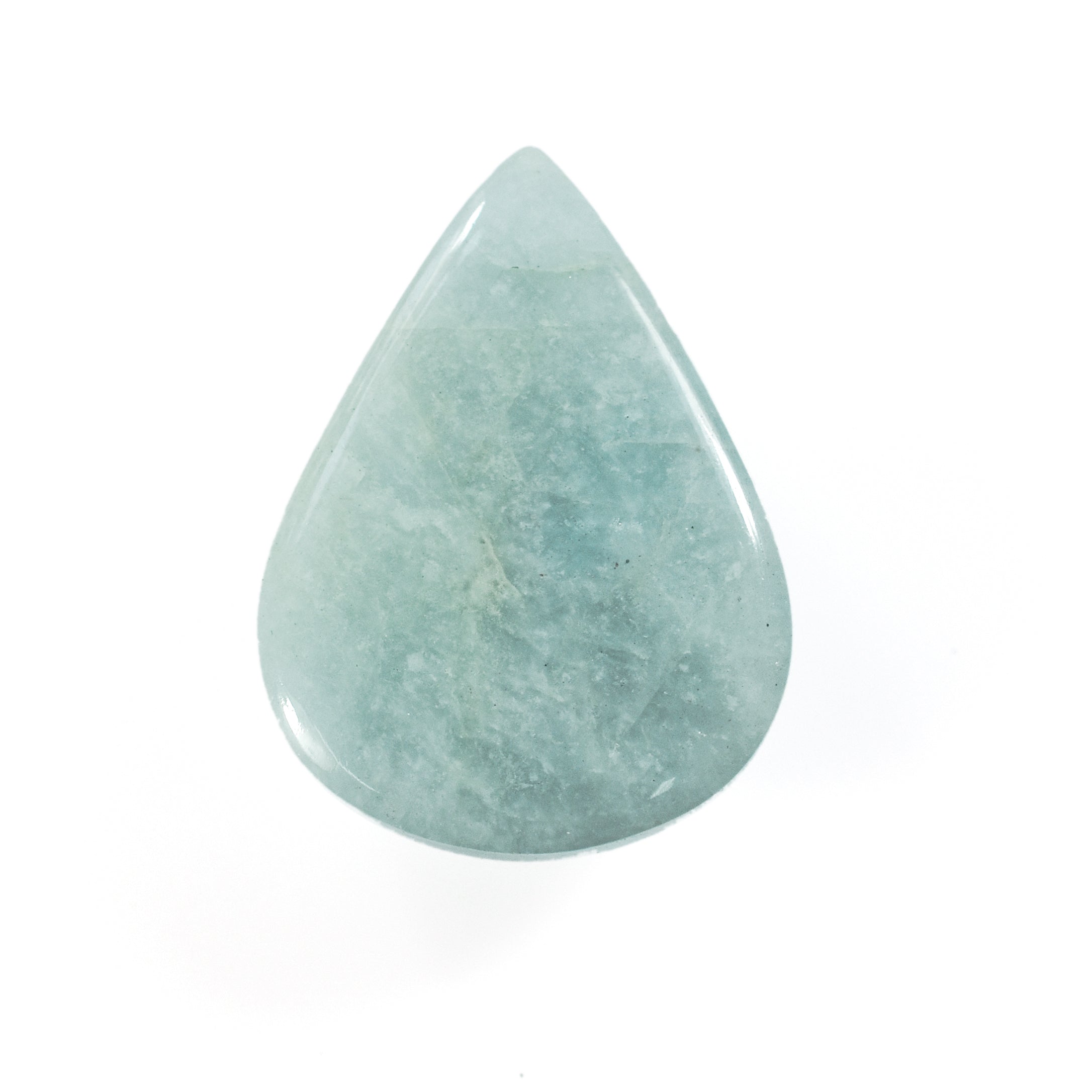 MILKY AQUAMARINE PEAR CAB 21X16MM 17.85 Cts.