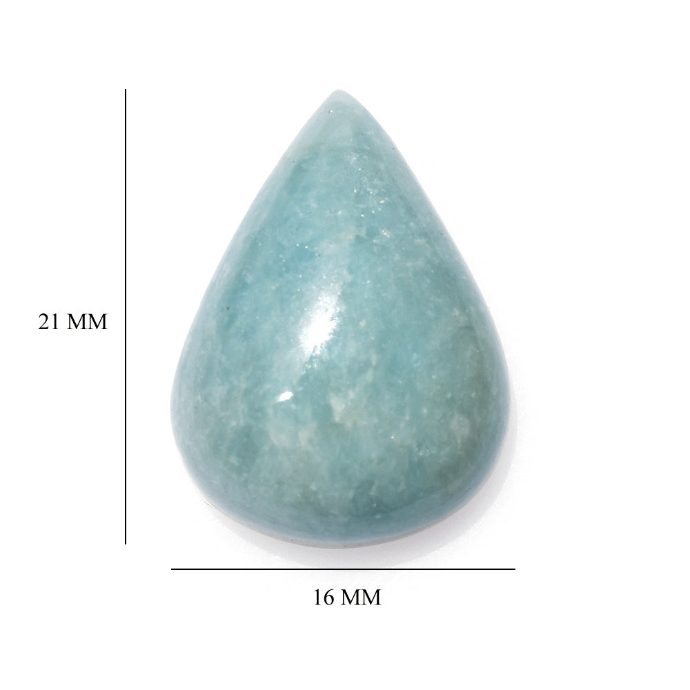 MILKY AQUAMARINE PEAR CAB 21X16MM 17.85 Cts.