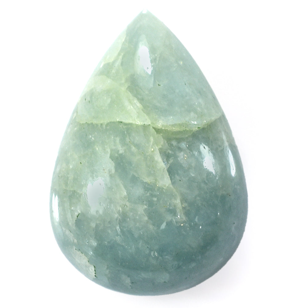 MILKY AQUAMARINE PEAR CAB 25X17MM 23.23 Cts.