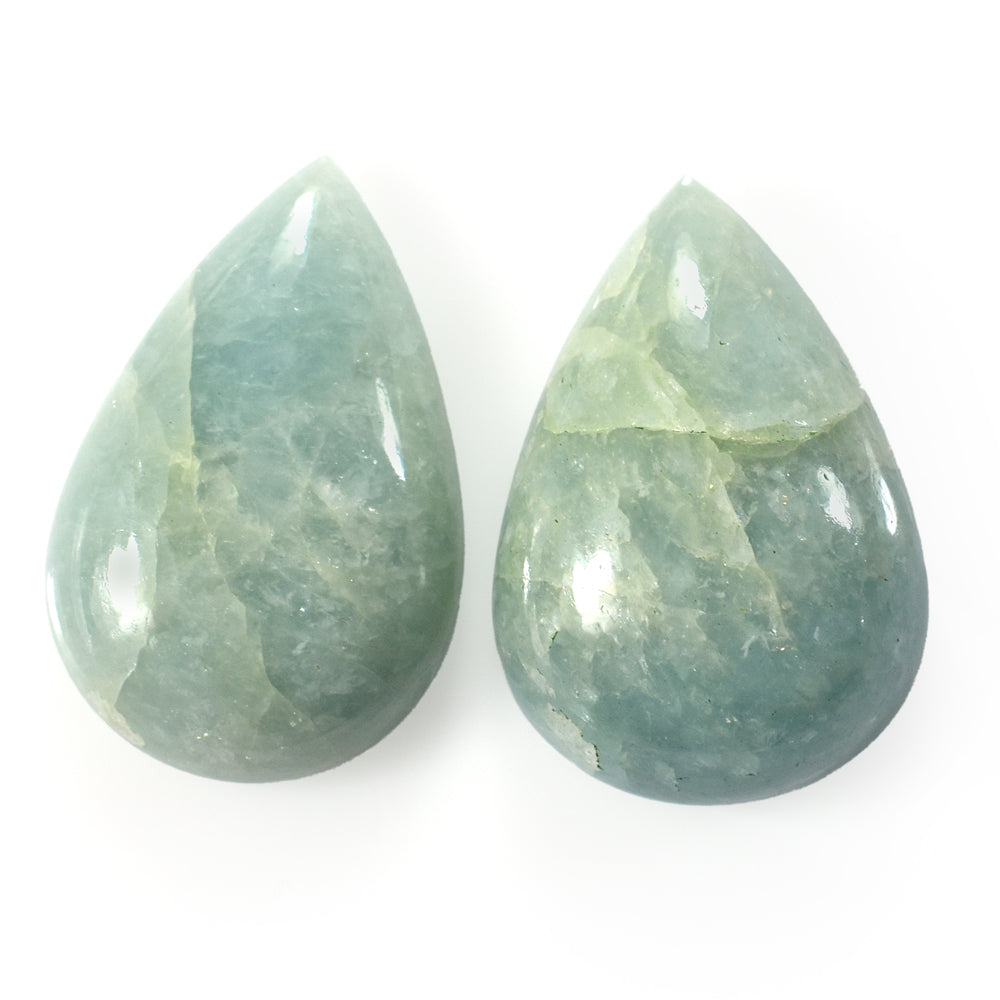 MILKY AQUAMARINE PEAR CAB 25X17MM 23.23 Cts.