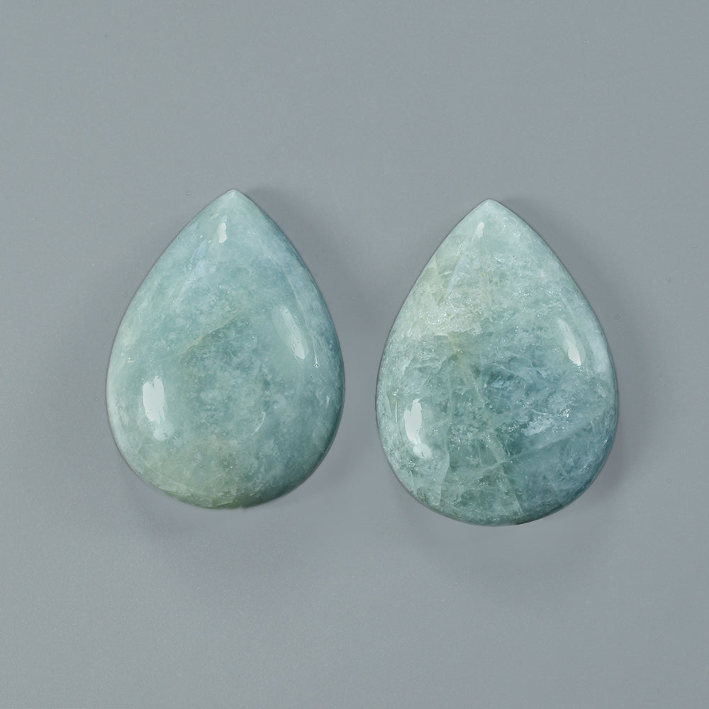 MILKY AQUAMARINE PEAR CAB 23X17MM 16.50 Cts.