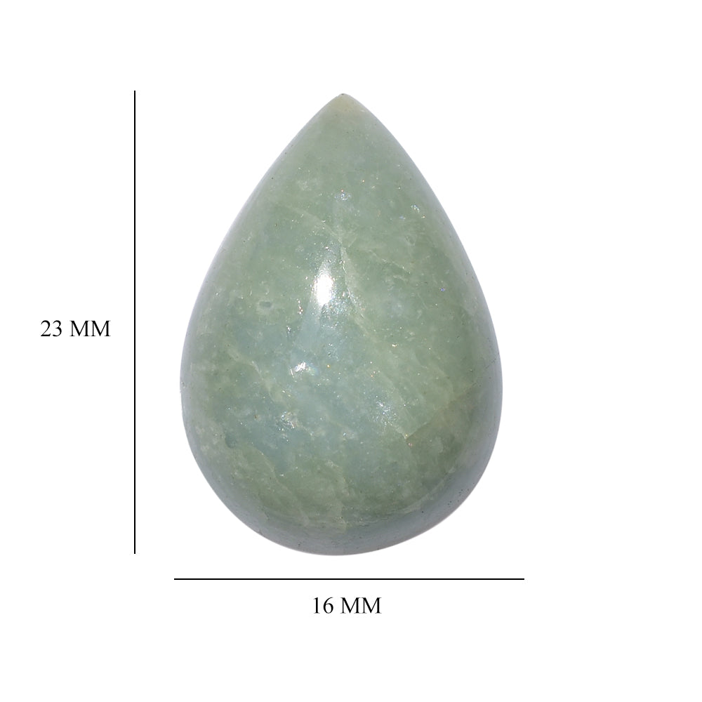 MILKY AQUAMARINE PEAR CAB 23X16MM 20.30 Cts.